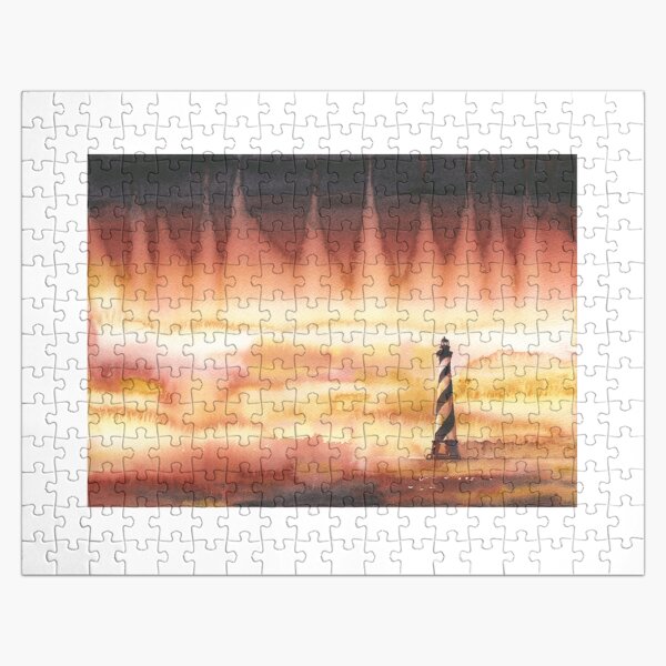 Item preview, Cape Hatteras Lighthouse on the Outer Banks, NC.  Watercolor painting Cape Hatteras Lighthouse designed and sold by rfoxphoto.