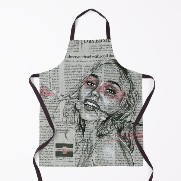 Item preview, Lily Rose Depp with Rose - Portrait on Newspaper (High Res) designed and sold by Munaalunaa.