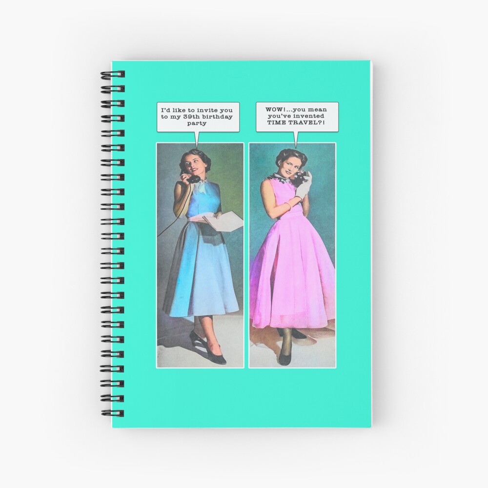 "very funny retro card" Spiral Notebook for Sale by alanpicton Redbubble