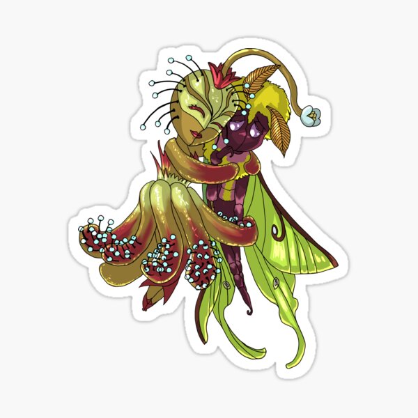 Plant and Insect Girl Hug MONSTER GIRLS Series I Sticker