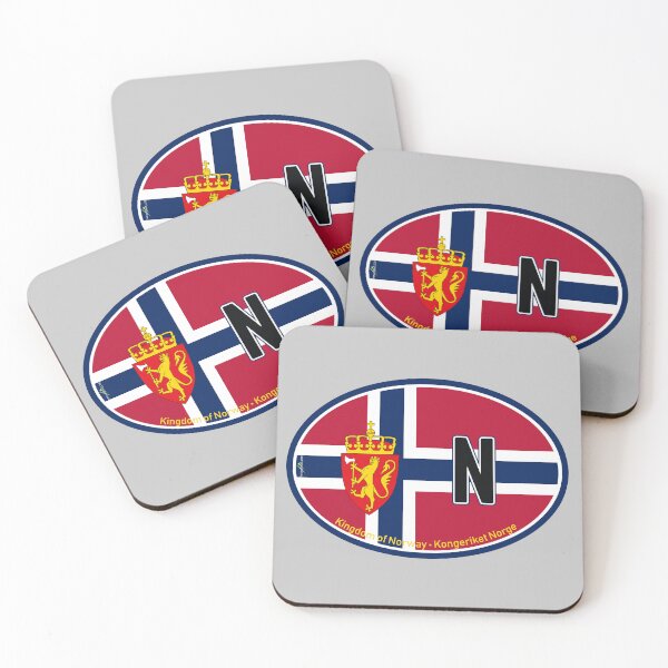 Item preview, NORWAY NORGE Kongeriket Noreg, Norwegian Vehicle ID Flag Sticker T-Shirt 01 designed and sold by OuterShellUK.