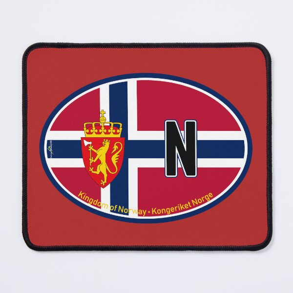 Item preview, NORWAY NORGE Kongeriket Noreg, Norwegian Vehicle ID Flag Sticker T-Shirt 01 designed and sold by OuterShellUK.