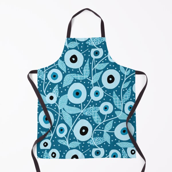 Item preview, Teal Blue Textured Flowers Pattern designed and sold by Playful Pixel Designs.