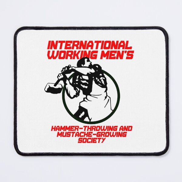 Item preview, International Working Men's Hammer-Throwing and Mustache-Growing Society designed and sold by Good-Looking Corpse.