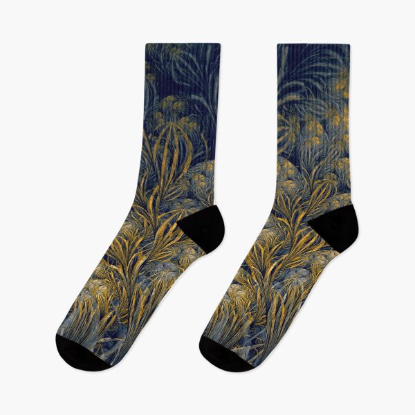 Item preview, 'Saffron' Abstract Blue And Yellow Floral Fractal Art designed and sold by Holmes-Ja.