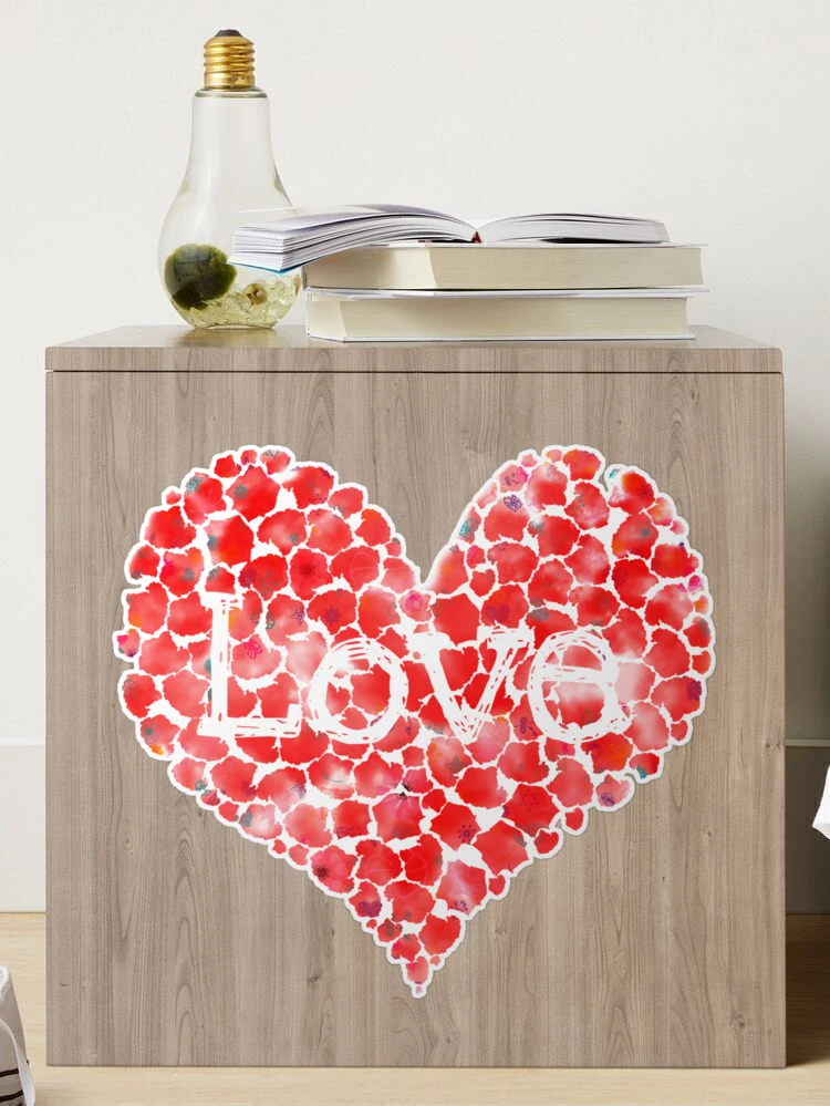 VALENTINE'S 20 Puffy Heart Stickers Love XOXO Love Red Boyfriend Metallic