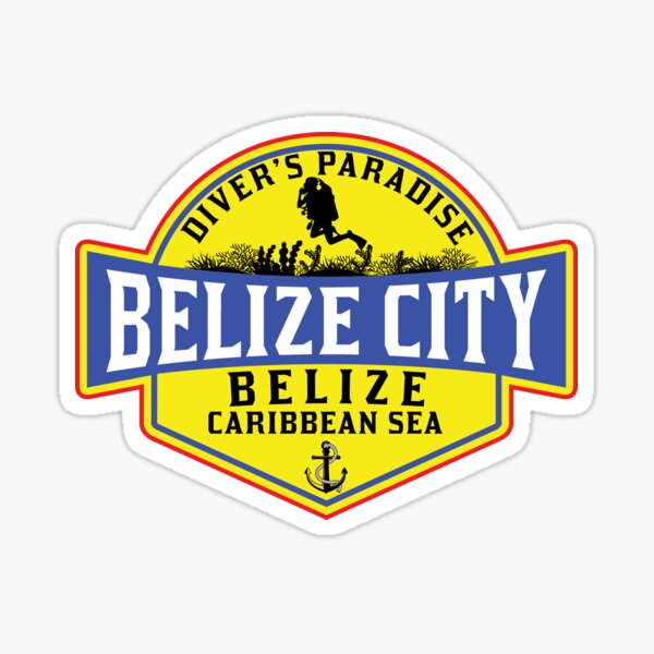 DIVING BELIZE CITY DIVER'S PARADISE SCUBA CARIBBEAN SEA DIVER SNORKELING 2 Sticker