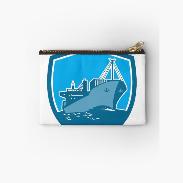 Item preview, Container Ship Cargo Boat Shield Retro designed and sold by patrimonio.