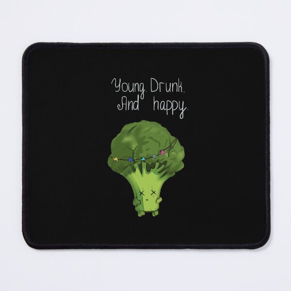 Item preview, Young Drunk And Happy Cute Little Broccoli designed and sold by BigFatMistake.