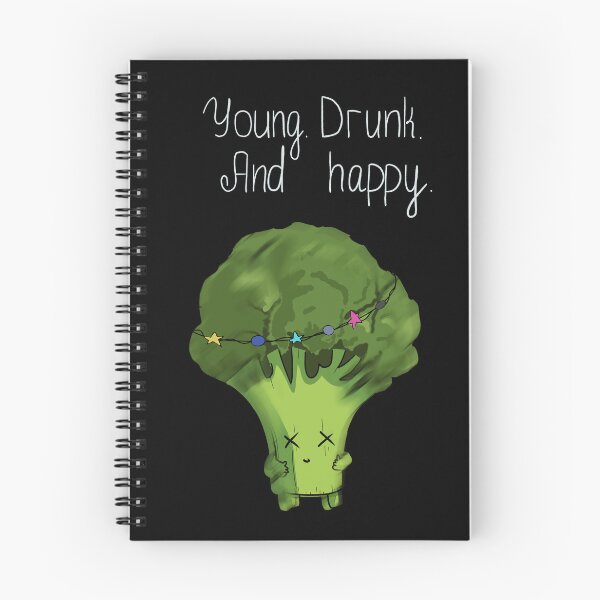 Item preview, Young Drunk And Happy Cute Little Broccoli designed and sold by BigFatMistake.