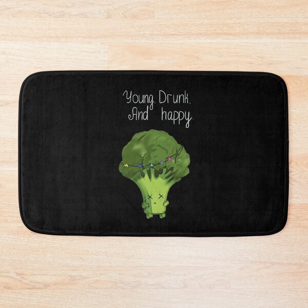 Item preview, Young Drunk And Happy Cute Little Broccoli designed and sold by BigFatMistake.