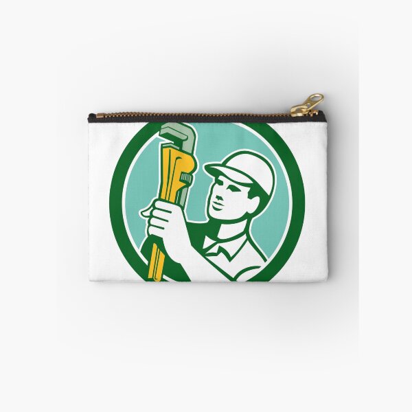 Item preview, Plumber Holding Wrench Circle Retro designed and sold by patrimonio.
