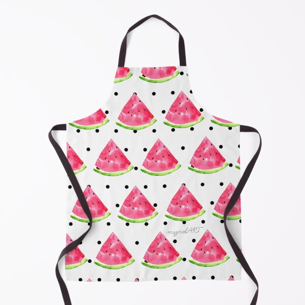 Item preview, Watermelon slices with black dots - handpainted watercolor pattern designed and sold by magnoliART botanical_kata.