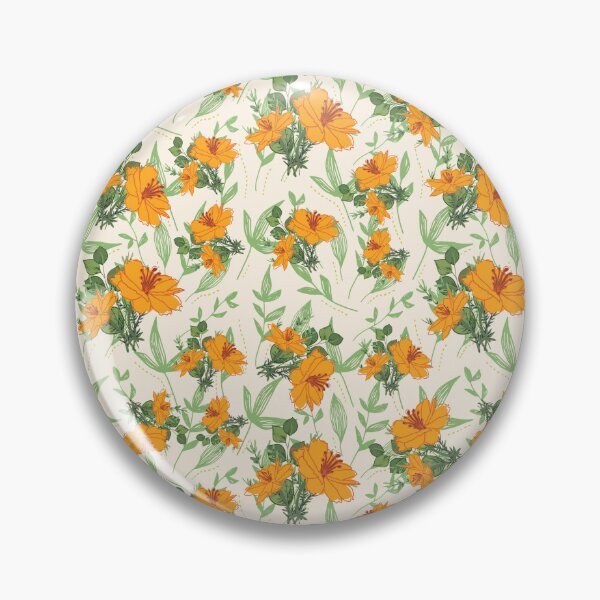Item preview, Pretty Floral Design in Orange and Green designed and sold by Olverh Design Studio.