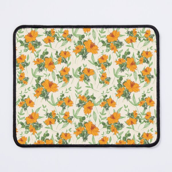 Item preview, Pretty Floral Design in Orange and Green designed and sold by Olverh Design Studio.