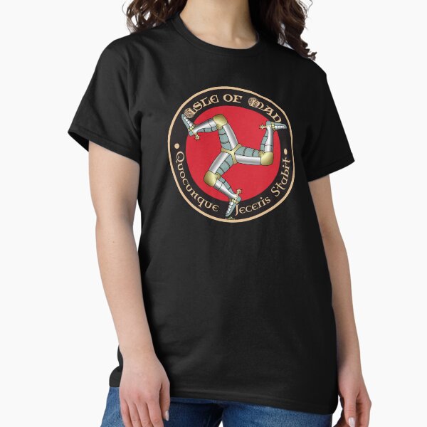 Vista previa del artículo con la obra «ISLA DE MAN ELLAN VANNIN TT Racing UK Camiseta con pegatina 03», diseñado y vendido por OuterShellUK.