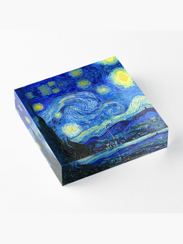 Alternate view of Starry Night by Van Gogh Acrylic Block