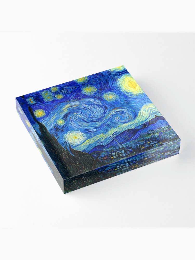 Alternate view of Starry Night by Van Gogh Acrylic Block