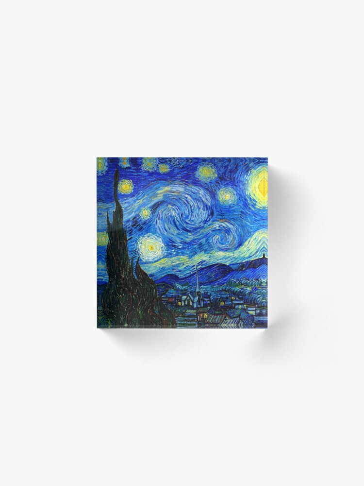 Alternate view of Starry Night by Van Gogh Acrylic Block
