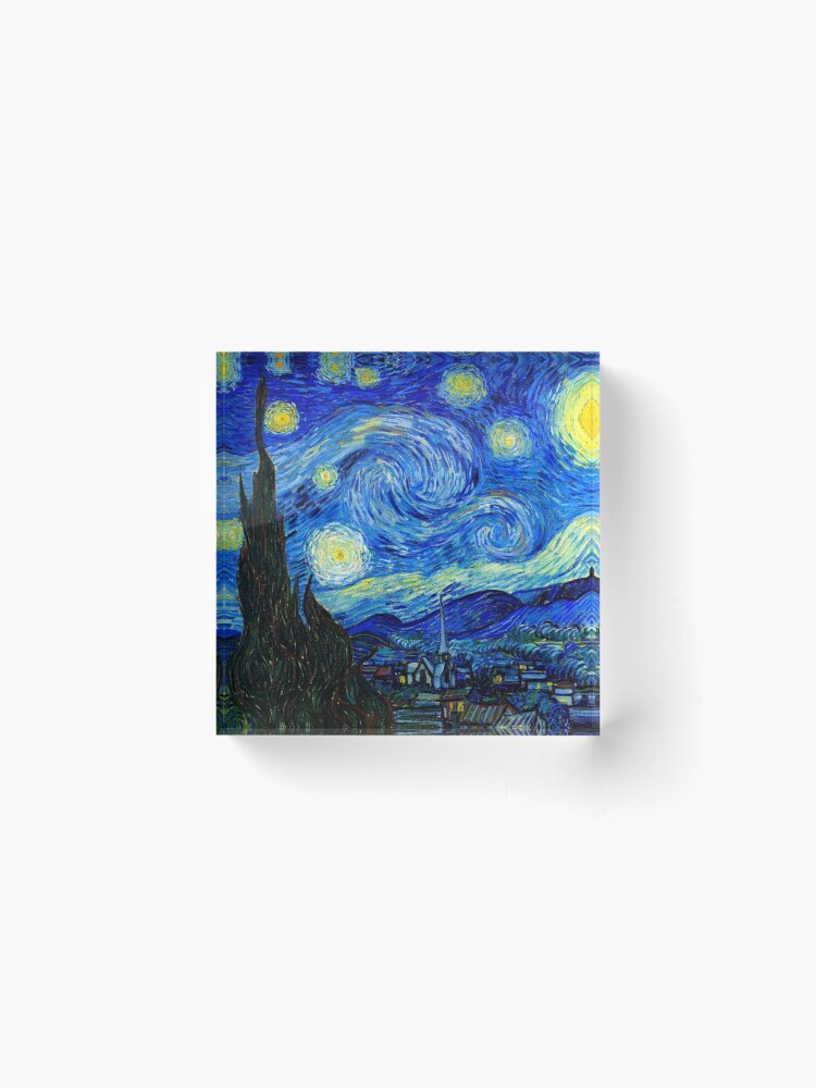 Alternate view of Starry Night by Van Gogh Acrylic Block