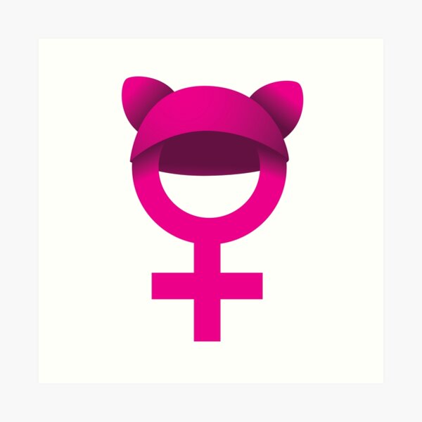 Female Symbol Wearing Pink Pussy Hat Art Print By Shelma1 Redbubble 