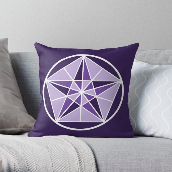 Deep Purple Crystal Star Throw Pillow