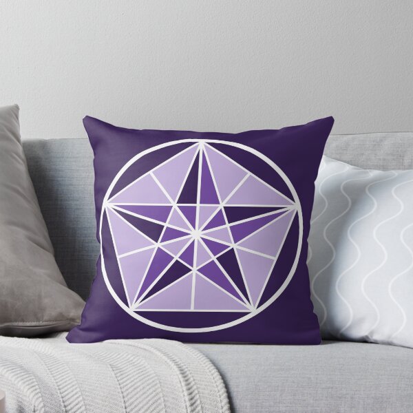 Deep Purple Crystal Star Throw Pillow