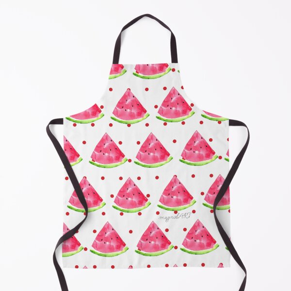 Item preview, Watermelon slices with red dots - handpainted watercolor pattern designed and sold by magnoliART botanical_kata.