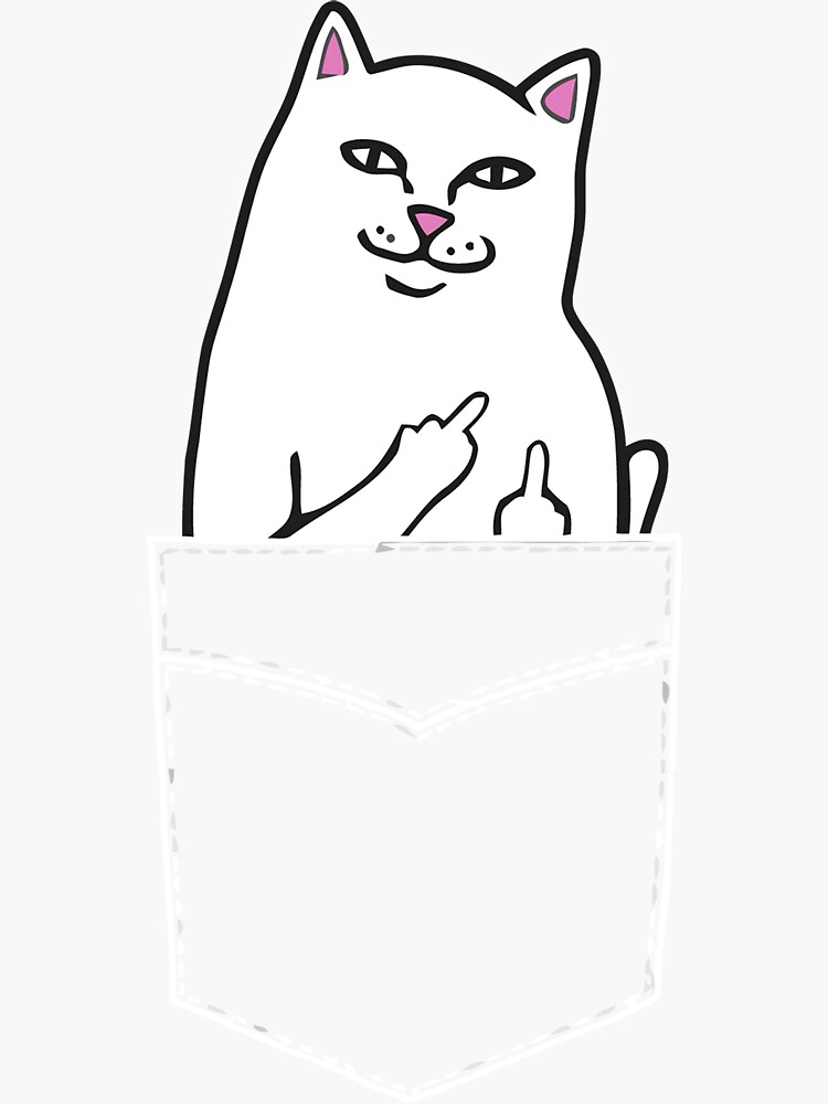 "Cat Flipping Off Flip Off Cat Pocket Meme Giving the Finger Sweatshirt