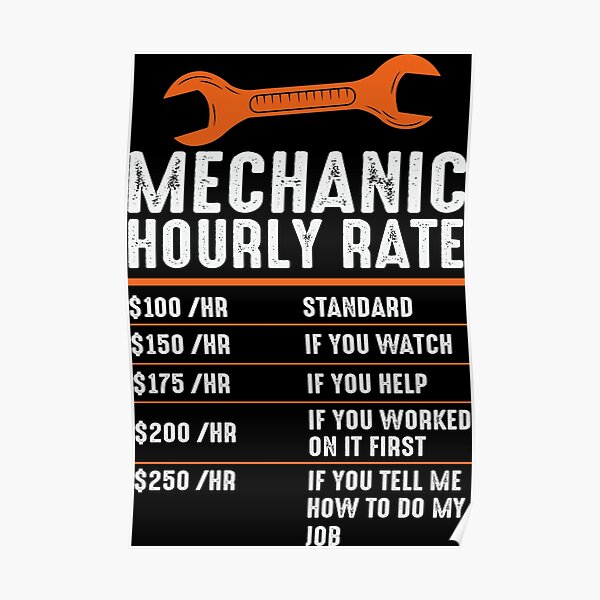 Handyman Hourly Rate Shop Mechanic Hourly Funny Labor Rates Car Repair Repairman Throw Pillow 16x16 Multicolor 