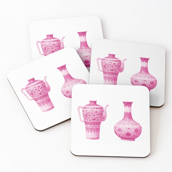 Item preview, Preppy Room Decor -	Chinoiserie ginger jars Pink and White designed and sold by Shop Your Aesthetic.