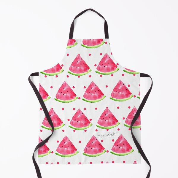 Item preview, Watermelon slices with pink dots - handpainted watercolor pattern designed and sold by magnoliART botanical_kata.