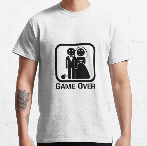 Camiseta Unissex Game Over Casamento Meme Gamer Geek Nerd