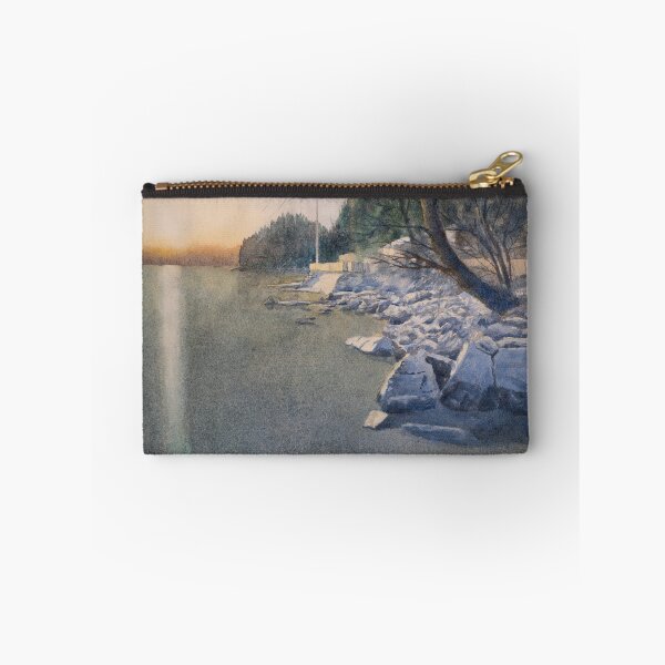 Item preview, Winter Sunset lake with sunlight reflections on the ice. Handpainted watercolour landscape -  designed and sold by Einar Aasen.