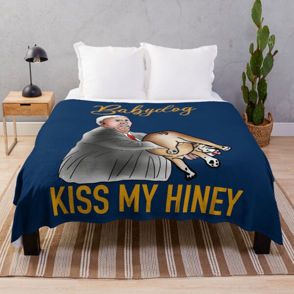 Item preview, Babydog Kiss My Hiney Funny West Virginia Political Jim Justice Blue and Gold designed and sold by PrettyLittlePic.