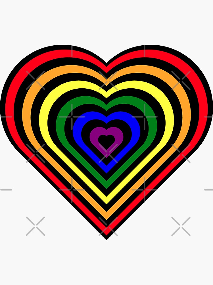 Hearts In The Colors Of The Rainbow Flag (black background) by Gay-Pride-Depot