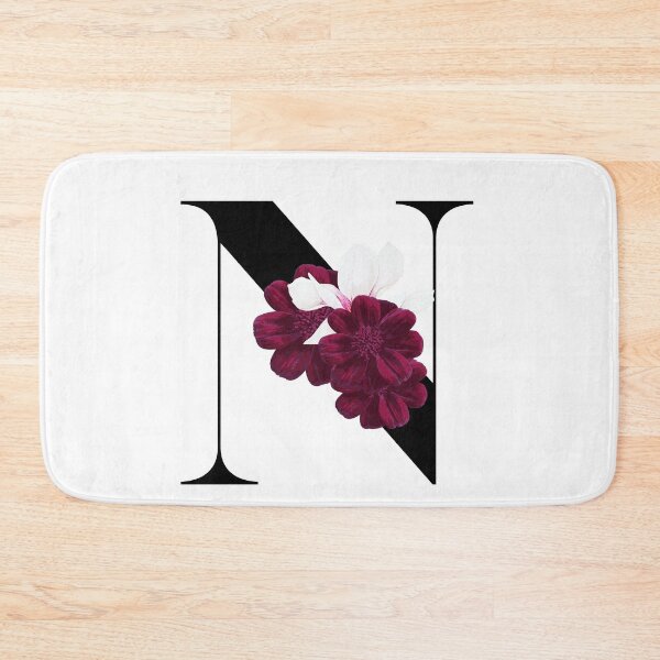 Item preview, letter N floral red designed and sold by LU NA.