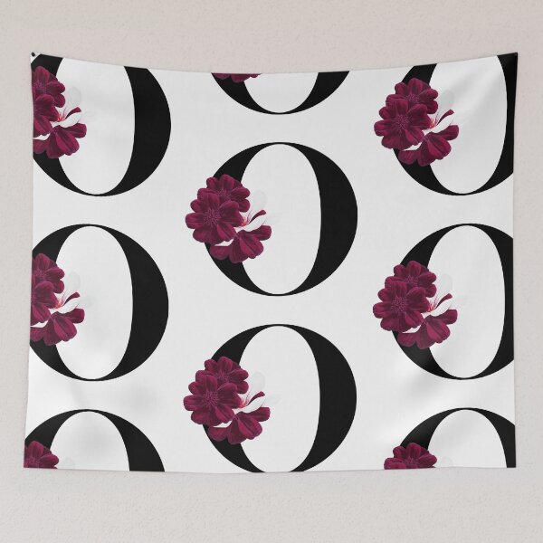 Item preview, letter O floral red designed and sold by LU NA.