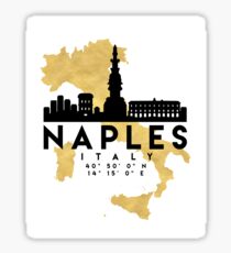 NAPLES ITALY SILHOUETTE SKYLINE MAP ART Sticker