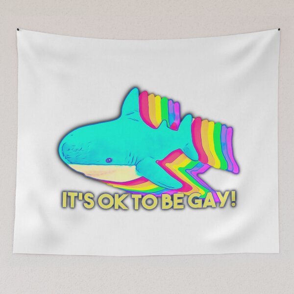 Item preview, It’s OK To Be Gay! Stuffed Blue Shark designed and sold by BetelgeuseX3.