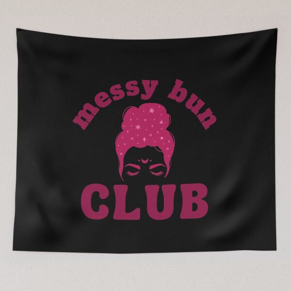 Item preview, The Messy Bun Club | Modern Minimalist Funny Hair Quote | Relatable Quote | Gift Quote Pink designed and sold by MiaDelelai.