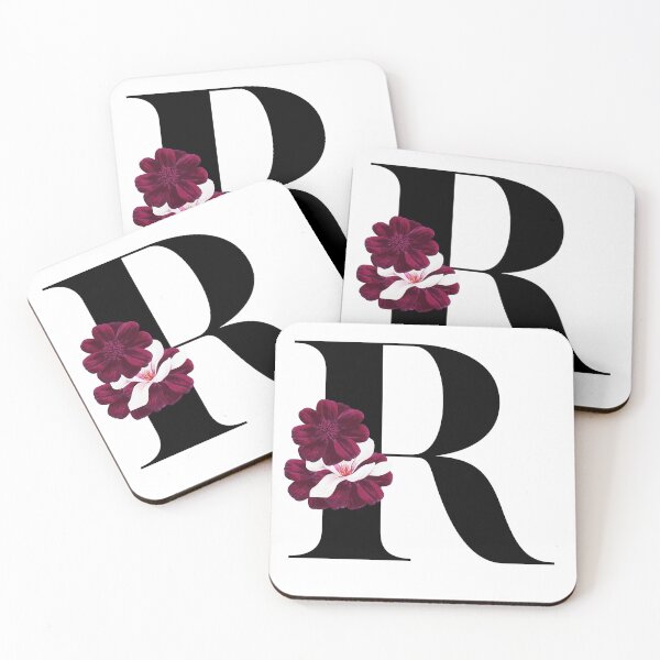 Item preview, letter R floral red designed and sold by LU NA.