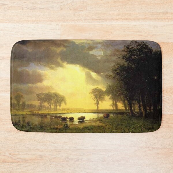 Item preview, Golden Serenity: A Herd of Grazing Buffaloes in a Tranquil Landscape designed and sold by SweetMySpot.