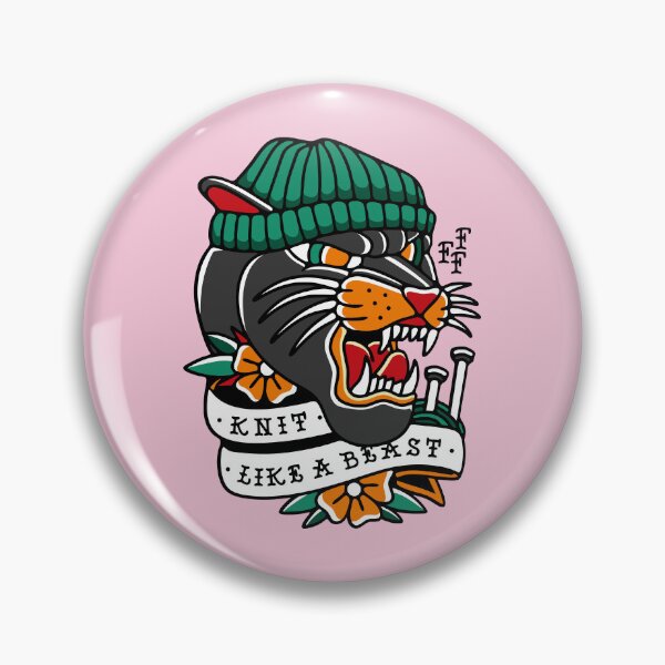 Item preview, Knit Like A Beast - Traditional tattoo design for Knitters  designed and sold by Knit-Club.