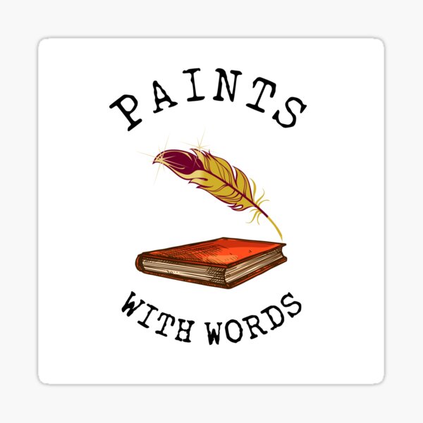 Vista previa del artículo con la obra «Pinturas con palabras con texto negro - para escritores», diseñado y vendido por Mindful-Designs.