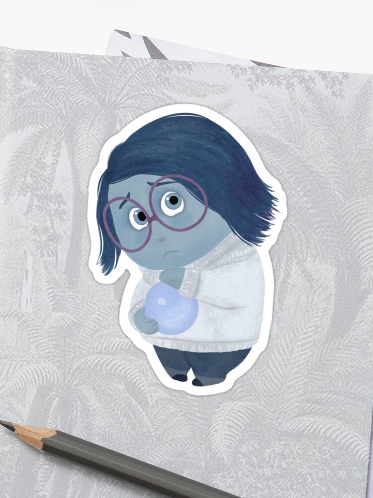 Inside Out Sadness Sticker By Carolam Redbubble