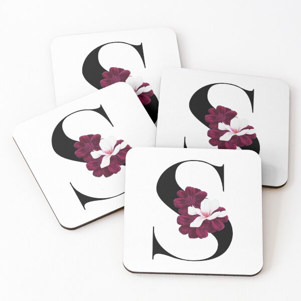 Item preview, letter S floral red designed and sold by LU NA.