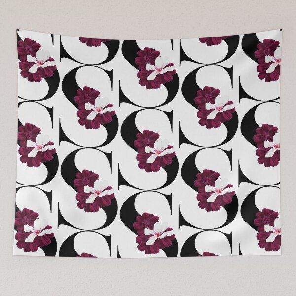 Item preview, letter S floral red designed and sold by LU NA.