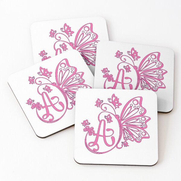 Item preview, Ornamental Letter A, Pink Butterfly Monogram, Monogram Letter Ornament designed and sold by PROMEN Creativity.