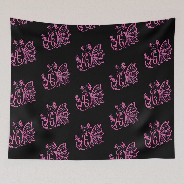 Item preview, Ornamental Letter A, Pink Butterfly Monogram, Monogram Letter Ornament designed and sold by PROMEN Creativity.